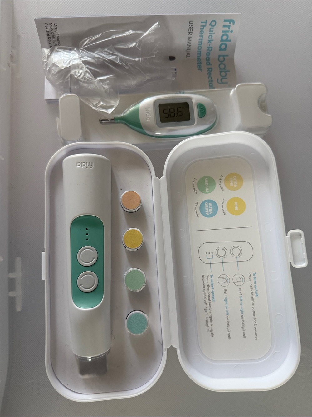 Electric Nail Buffer Kit & Rectal Thermometer